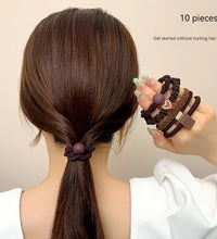 10PCS Women's Hair Ties – High Elastic Leather Bands