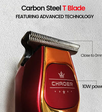 Professional 0MM T-Blade Hair Trimmer – Rechargeable Barber Clipper