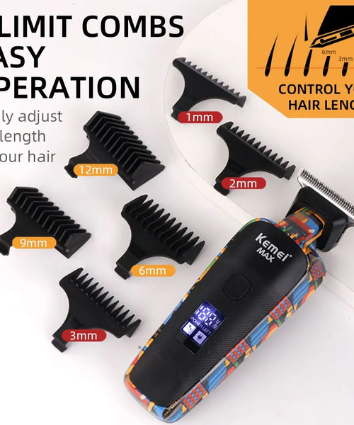 Kemei-5090 Digital Display Hair Clipper – Professional Barber Trimmer