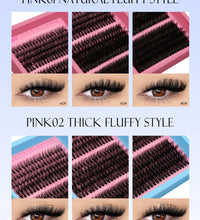 GROINNEYA Cluster Lashes Kit – Fluffy Faux Mink Eyelash Extensions