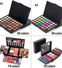 40/74/78-Color Glitter Eyeshadow Palette – Matte, Waterproof, Long-Lasting