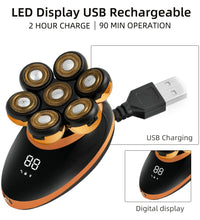 7D Floating Head Electric Shaver for Men – Wet/Dry Bald Head & Beard Trimmer