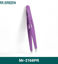 MR.GREEN Colorful Slanted Eyebrow Tweezers – Stainless Steel Hair Remover
