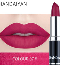 HANDIYAN 12-Color Matte Lipstick Set – Waterproof & Long-Lasting