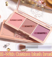 3-Color Blush Palette – Nude & Matte Shades for Natural Glow